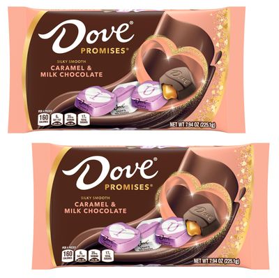 Silky Promises Caramel and Milk Chocolate - Pack of 2 Bags - Delicious Chocolate Everyone is Sure to Love - Smiling Sweets - Perfect for Sharing with that Special Someone