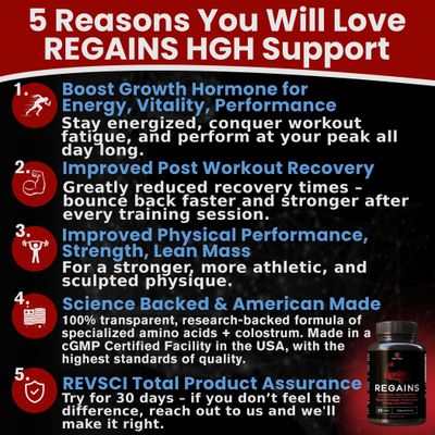 HGH Supplements for Men Women - REVSCI Regains Starter Pack, HGH Human Growth Hormone Supplements for Men, Anabolic Muscle Builder for Men, Muscle Recovery Post Workout Supplement, 30 Protein Pills