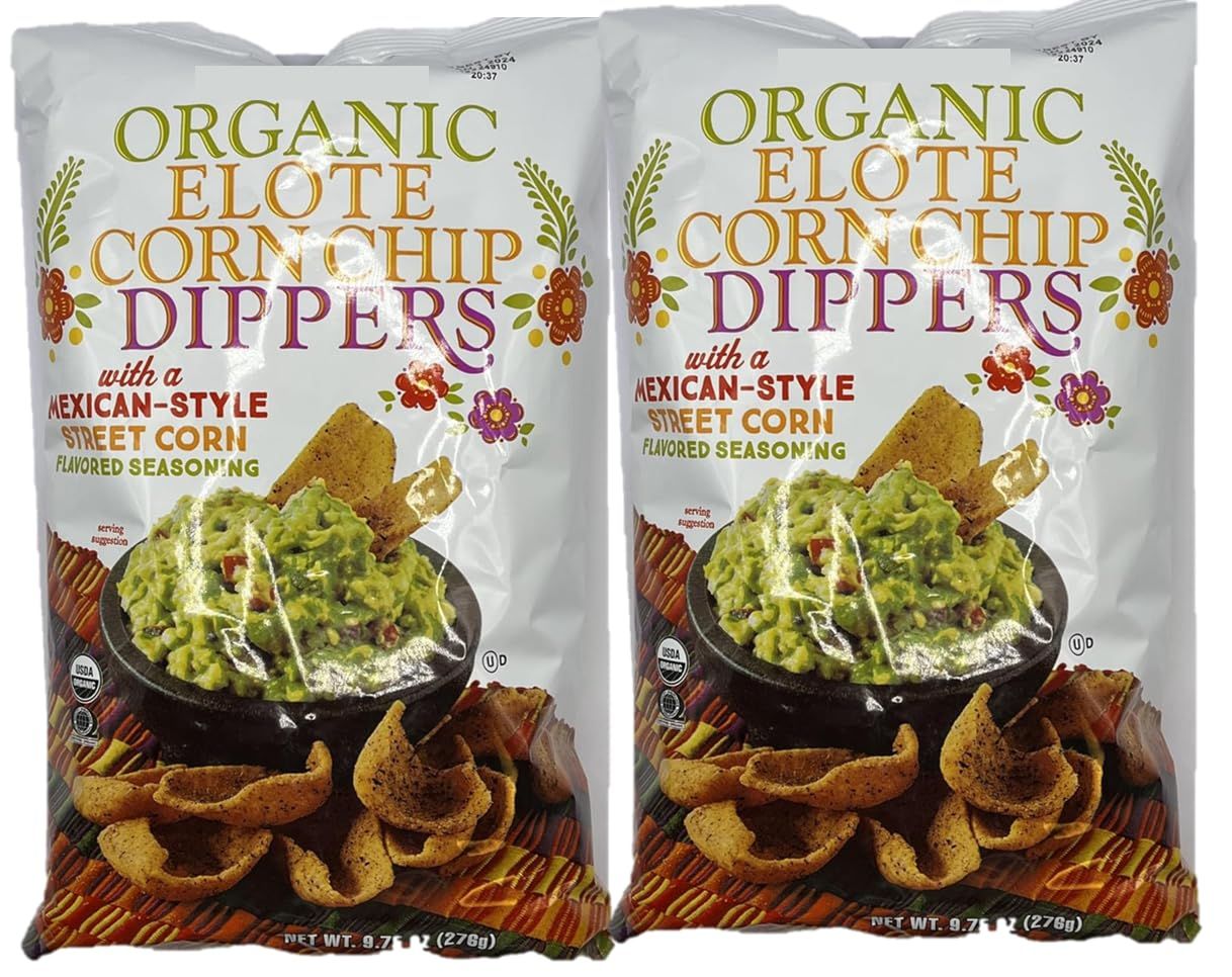 TJ&#39;s Organic Corn Chip Dippers with Grafton Way Chip Clip (Elote, 2 Pack)