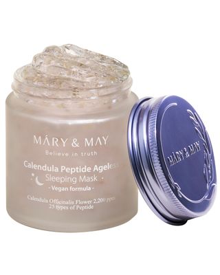 MaryMay Vegan Calendula Peptide Ageless Sleeping Mask - Overnight Hydration Face Gel Mask Korean Facial Mask - Soothing Acne, and Anti-Aging with Ceramide, Hyaluronic Acid, Cica, 3.7 fl.oz.