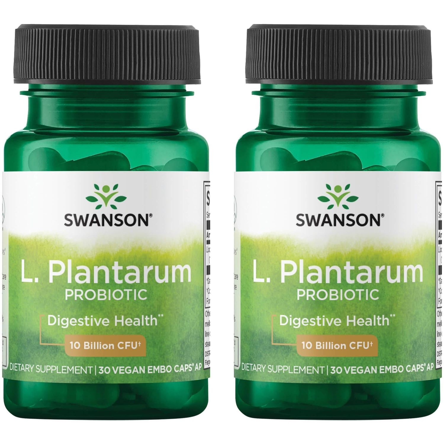 Swanson L. Plantarum - Digestive Supplement Promoting Gastrointestinal Balance Bowel Regularity - Natural Formula to Help Reduce Bloating - (30 Veggie Capsules) (2 Pack)