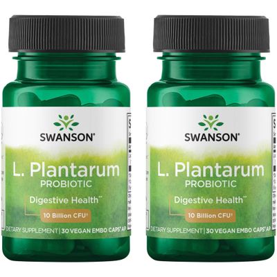 Swanson L. Plantarum - Digestive Supplement Promoting Gastrointestinal Balance Bowel Regularity - Natural Formula to Help Reduce Bloating - (30 Veggie Capsules) (2 Pack)