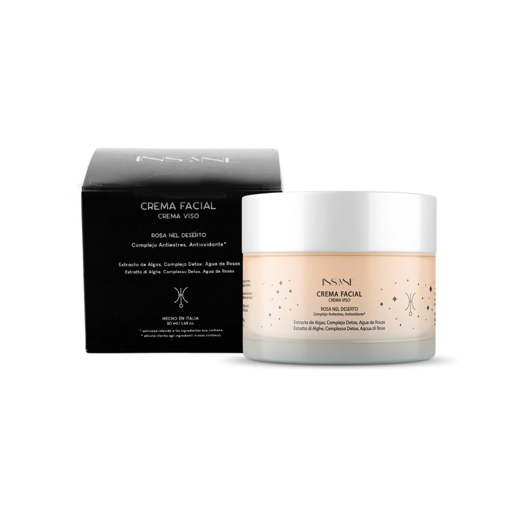INSANE GLOW Pro-Collagen Marine Seaweed Face Cream - Firming Hydrating Moisturizer - Marine Collagen Hyaluronic Acid - Boosts Elasticity, Smooths Wrinkles Enhances Radiance. Made in Italy.
