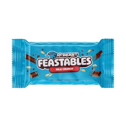 Feastables Milk Chocolate Crunch Chocolate Bar, 1.24 oz (35g), 24 count