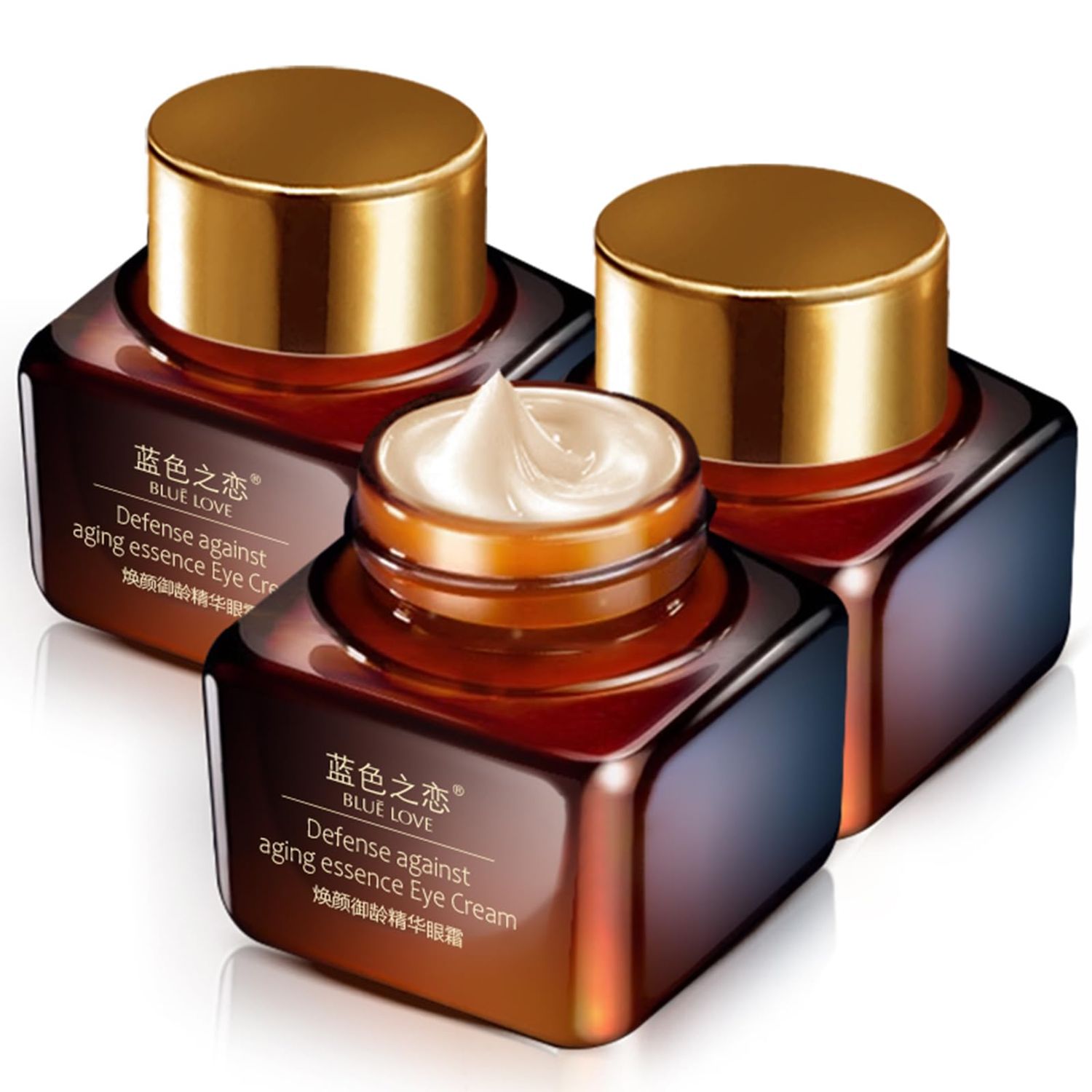 BLUE LOVE 3PCS Anti-Aging Eye Cream - Reduces Dark Circles Puffiness Under-Eye Bags - Moisturizing Fast-Absorbing Wrinkle Treatment for Men Women