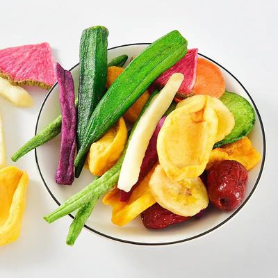 Vegetable and fruit chips 8.8 oz. Freeze-dried vegetable snacks, 12 kinds of fruits and vegetable fruit mixed pieces, crunchy mixed vegetable fruit snacks
