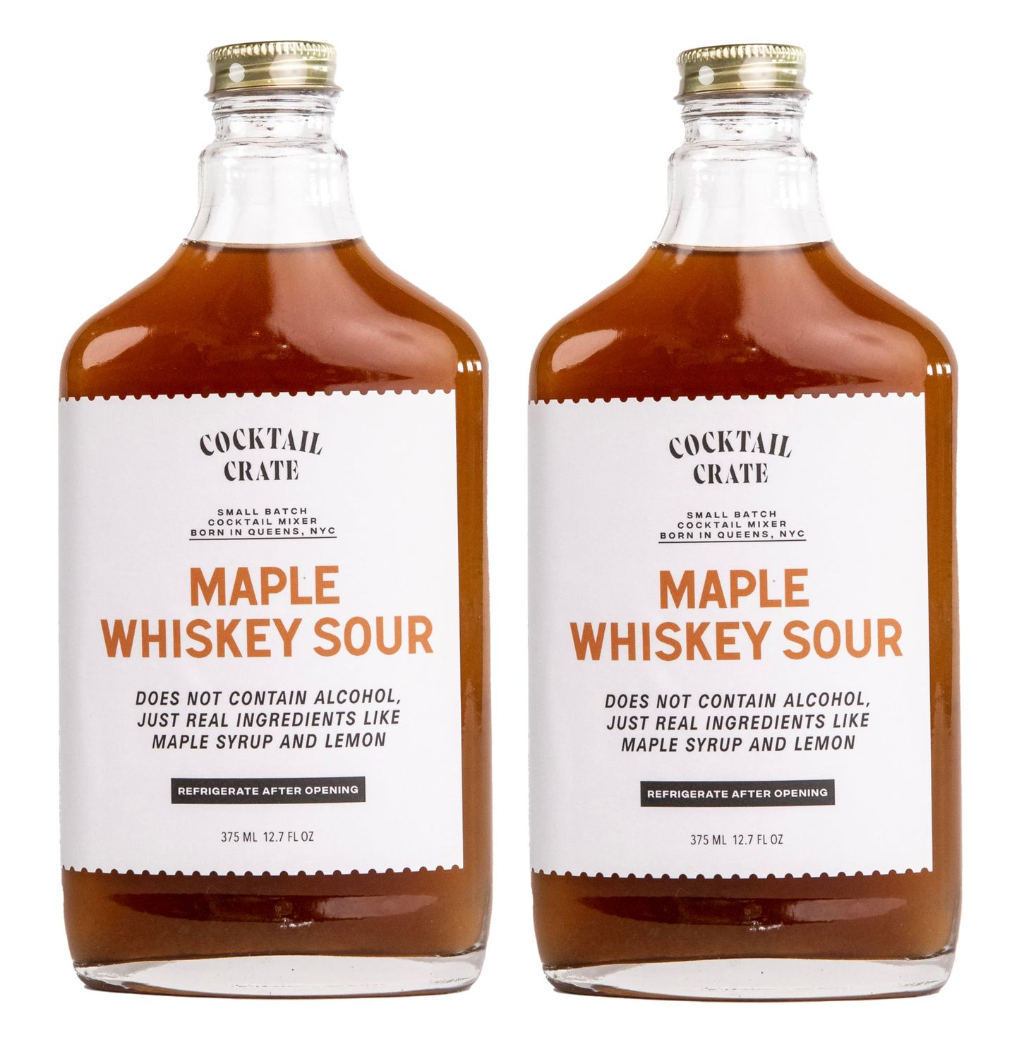 Cocktail Crate Maple Whiskey Sour Makes 34 Cocktails Award-Winning Mixers Premium Syrup Handcrafted with Aromatic Bitters Demerara Sugar 12.7oz, 2 pack