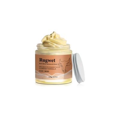 Rugwet Orangic Beef Tallow for Skin and Face Care, Whipped Moisturizer for Sensitive Skin, 100 Grass Fed Beef Tallow, Natural Body Lotion, Coffee Vanilla - 4.23 fl.oz, 1 Pack