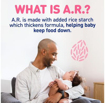 Enfamil A.R. Baby Formula, Added Rice Starch Formula to Reduce Reflux Spit-Up, DHA for Brain Development, Probiotics to Support Digestive Immune Health, Baby Milk, 19.5 Oz Tub, 4 Count