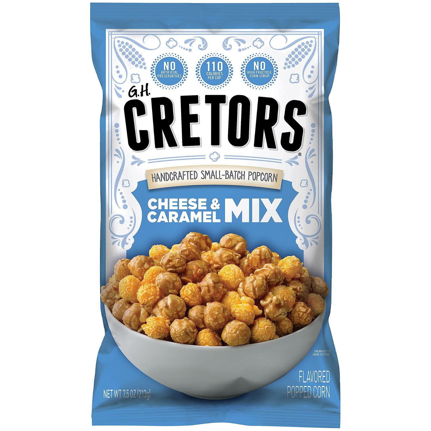 G.H. Cretors Gourmet Caramel Corn Popcorn - Irresistible Cheese Rich Caramel Flavor in Convenient Individual Bags, 7.5 Oz (6 Pack)