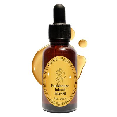 Frankincense Resin Oil for Face, Frankincense Oil for Skin, Frankincense Resin Infused Organic Black Seed, Castor Jojoba Oil for Face, Facial Moisturizing Anti-Aging Serum (1PC, 1)