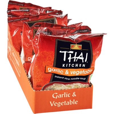 Thai Kitchen Gluten Free Garlic Vegetable Instant Rice Noodle Soup, 1.6 oz (Pack of 12)