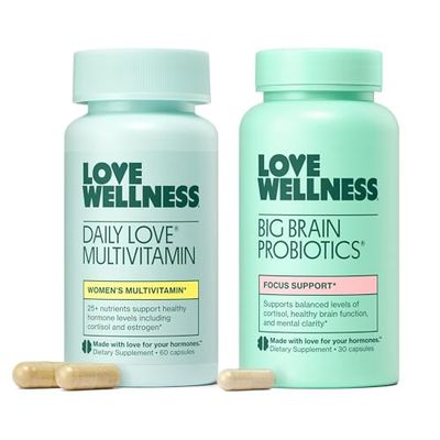 Love Wellness Daily Love Multivitamin Big Brain Probiotics Mind and Body Duo Womens Vitamin and Probitoic