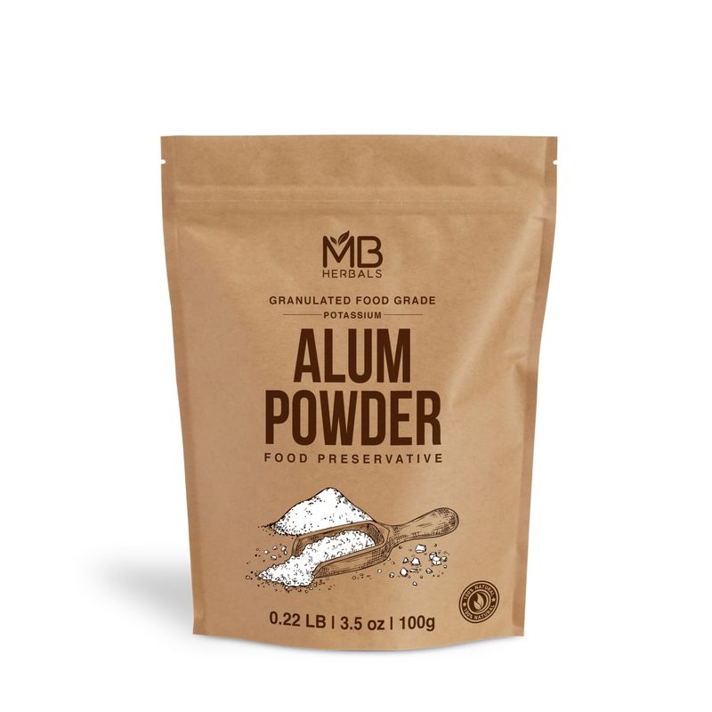 MB Herbals Alum Powder 100 Gram (3.5 oz) Purified Granulated Potassium Alum Powder