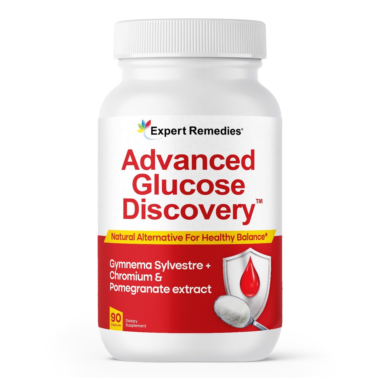 Advanced Glucose Discovery for Sugar Watchers, with Gymnema Sylvestre, Patented Pomegranate Supplement, Crominex 3, for Glucose Metabolism Wellness - All Natural, Non-GMO - 90 Vegan Capsules