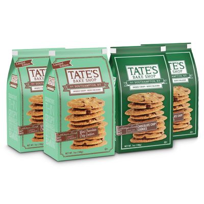 Tate&#39;s Bake Shop Cookies Variety Pack, Mint Chocolate Chip Chocolate Chip Cookies, 4 Bags