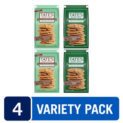 Tate's Bake Shop Cookies Variety Pack, Mint Chocolate Chip Chocolate Chip Cookies, 4 Bags