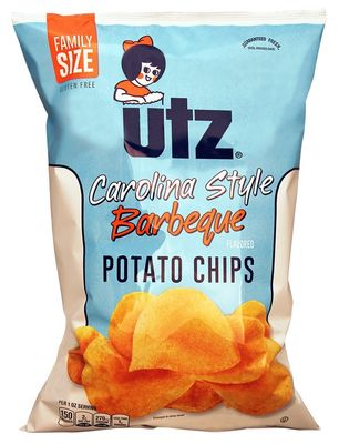 Utz Potato Chips, Carolina Barbeque, 9.5 oz Bag