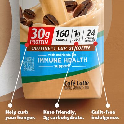 Premier Protein Protein Shake, Cafe Latte, 30g Protein, 1g Sugar, 11 fl oz Pack of 12