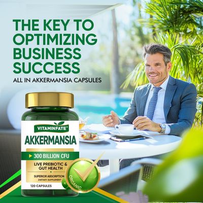 VITAMINFATE GLP-1 Supplement with Akkermansia Probiotic, 300 Billion AFU Probiotics for GLP-1 Production, Gut, Digestive, Immune Overall Health, 120 Capsules