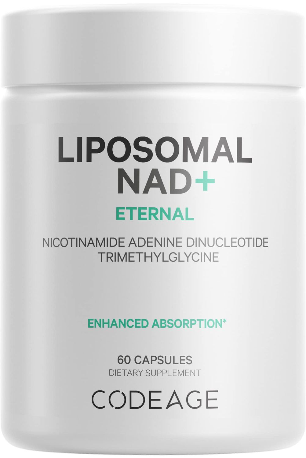Codeage Liposomal NAD Supplement - NAD Nicotinamide Adenine Dinucleotide Coenzyme Pills - 500 mg NAD Per Serving Betaine Anhydrous - Liposomal Delivery - Vegan, Non-GMO, Gluten-Free - 60 Capsules