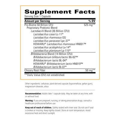 Integrative Therapeutics - Pro-Biome 50B CFU - Proprietary Probiotic Blend - 30 Capsules
