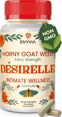 Enyvia Female Libido Booster for Women Fast Acting - Hornygoatweed for Women Maca Root for Energy, Tribulus Terrestris with Ginseng and More - 60ct Desirelle