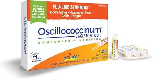 Boiron Oscillococcinum Natural Relief for Flu-Like Symptoms of Body Aches, Headache, Fever, Chills, and Fatigue - 6 Doses