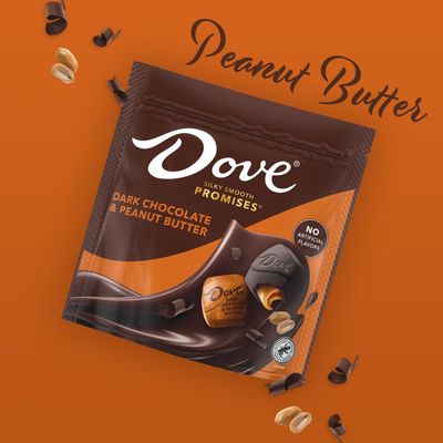 DOVE PROMISES Dark Chocolate Peanut Butter Mother's Day Chocolate Candy, 6.74 oz Bag (Pack of 8)