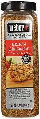 Weber Kick&#39;n Chicken Seasoning 22 Oz. Made with Sea Salt - No MSG - Gluten Free - Perfect for Grilling