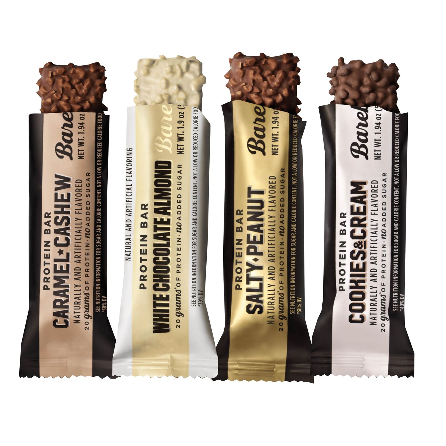 Barebell Protein Bar 8 pack Cookies Cream,Salty Peanut, Caramel Cashew, Salty Peanut, White Chocolate Almond. 1.9oz Bars - Protein Snacks with 20g of High Protein bundled by OMNICOAST GOODS, OCG