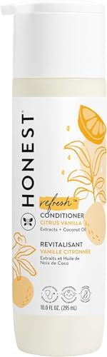 The Honest Company Silicone-Free Conditioner Gentle for Baby Naturally Derived, Tear-free, Hypoallergenic Citrus Vanilla Refresh, 10 fl oz
