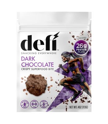 DEFI Dark Chocolate Crispy Superfood High-Protein Bites - 26g of Protein per Serving, Gluten-Free, Non-GMO, Kosher - Ideal On-the-Go Snack for Active Lifestyles