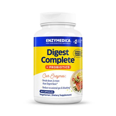 Enzymedica, Digest Complete Probiotics, Gentle Digestive Enzymes with 400 Million CFU Active Cultures per Capsule, 30 Capsules