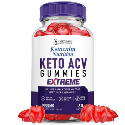 Ketocalm Nutrition Keto ACV Gummies Extreme 2000MG Keto Calm Nutrition Keto Gummies Apple Cider Vinegar Formulated with Pomegranate Beet Juice Powder B12 Vegan Non GMO 60 Gummys