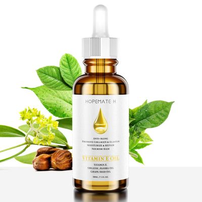 HOPEMATE H Vitamin E Oil - Anti Aging, Reduce Wrinkles and Fine Lines for Moisturized Youthful Skin - Pure Natural Vitamin E Serum for Face, Hair, Nails (1 oz)