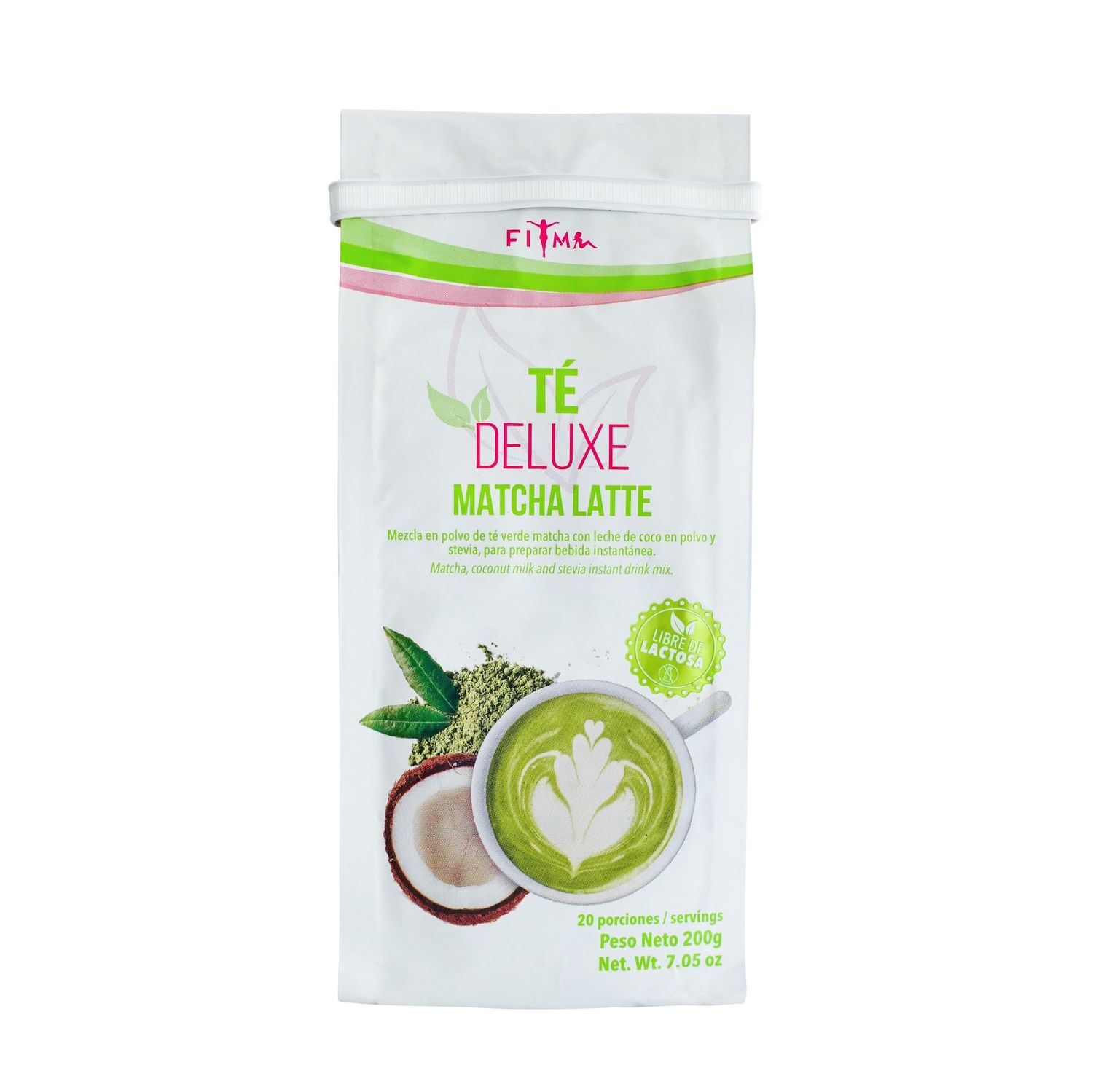 T Deluxe Matcha Latte - Ceremonial Grade Matcha Tea with Coconut Cream, Oat Powder, and Collagen for a Delicious Detox and Digestive Support. Stevia-Sweetened. 20 Servings