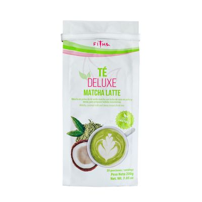 T Deluxe Matcha Latte - Ceremonial Grade Matcha Tea with Coconut Cream, Oat Powder, and Collagen for a Delicious Detox and Digestive Support. Stevia-Sweetened. 20 Servings