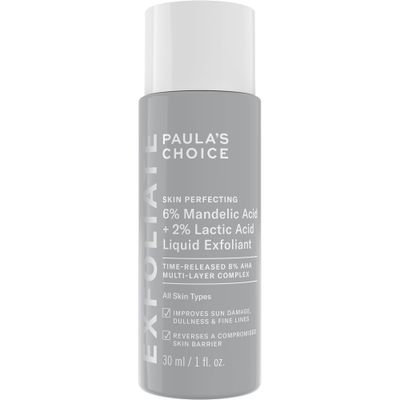 Paula s Choice 6 Mandelic Acid 2 Lactic Acid Exfoliant, Gentle Daily AHA Exfoliation for Discoloration, Bumpy Texture Radiance, for Sensitive Skin, Fragrance-Free Paraben-Free, 1 Fl. Oz.