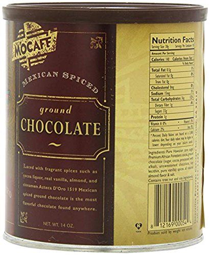 Mocafe Mexican Spiced Ground Chocolate Mix, Azteca D oro 1519 Cocoa Powder, 14-ounce can