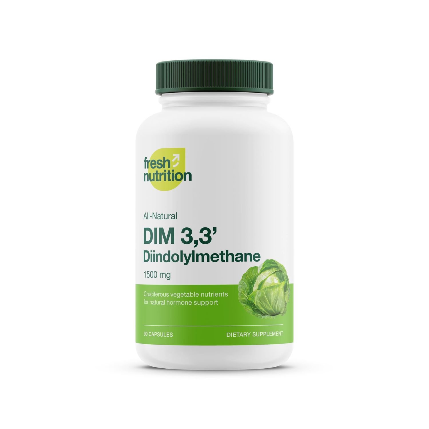 DIM Supplement 500mg - Diindolylmethane for Estrogen Metabolism, Hormonal Health, Acne Antioxidant Support - Vegan, Non GMO, Gluten-free - 90 Capsules