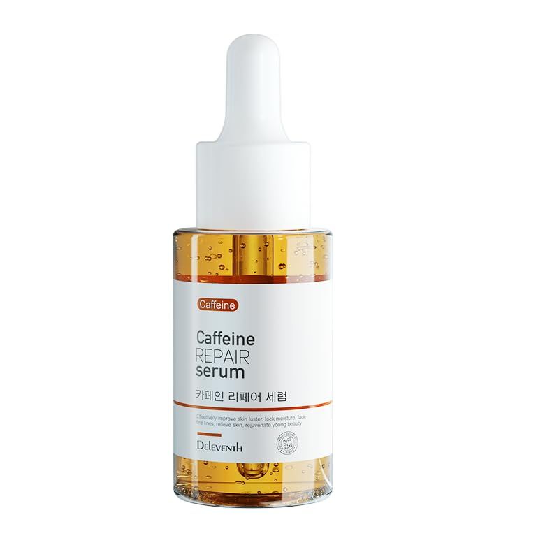 DEleventh Korea Caffeine Face Serum 37ml Anti-Aging Anti-Oxidation, Repair and Rejuvenate for Youthful Beauty, Improve Skin Luster, Lock Moisture, Fade Fine Lines, Relieve and Revitalize Your Skin