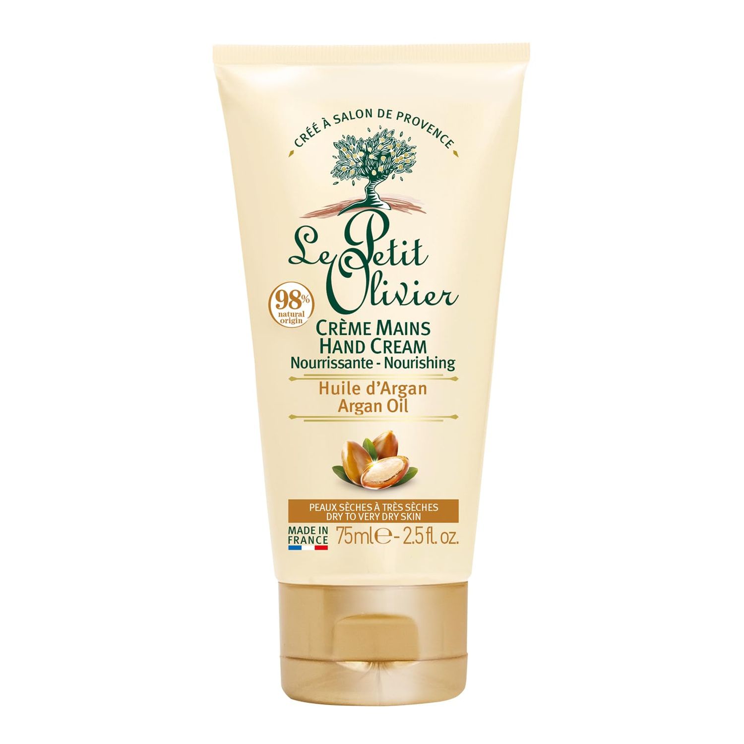 Le Petit Olivier Nourishing Hand Cream - Enriched With Argan Oil - Softens, Nourishes and Protects Hands - Soothes The Sensation Of Tightness And Discomfort - Silicone Free - 2.5 Oz