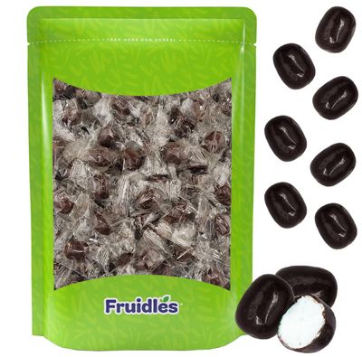 Fruidles Chocolate Covered Buttermints, Mint Candies, After Dinner Mints, Butter Mint Candy, Fat-Free, Individually Wrapped (25 Count)