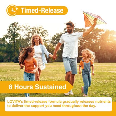 Lovita Vitamin B2 (Riboflavin) 100mg, Timed Release, 8 Hours Sustained, Support Metabolism Nerve Health, 130 Vegan Tablet