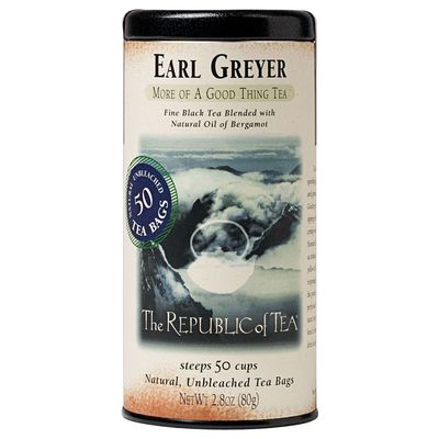 The Republic of Tea - Earl Greyer Black Tea Tin, 50 Tea Bags, Naturally Caffeinated