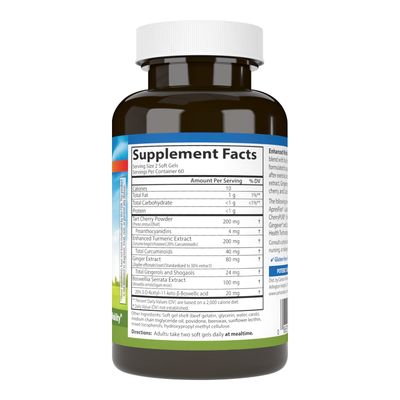 Carlson - Enhanced Mobility, Botanical Joint Support, Boswellia, Tart Cherry, Curcumin, Ginger, 120 Softgels