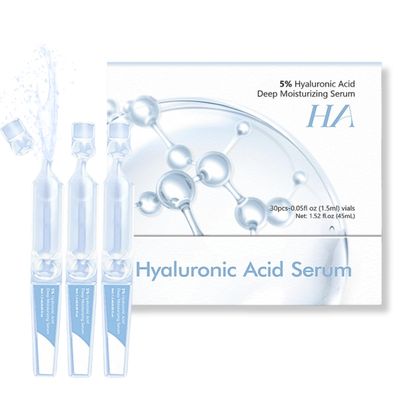 5 Hyaluronic Acid Serum Ultra-Hydrating Vials - Hyaluronic Acid Serum for Face - Face Ser um for Women Anti Aging - Single-Use Hyaluronic Ac id Tubes - Firm,Soothe,Nourish Ultra Hydrating (30pcs)