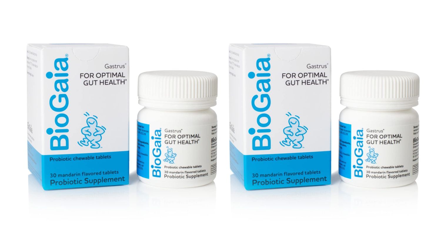 BioGaia Gastrus Gut Health Probiotic Eases Abdominal Discomfort, Gas Bloating Promotes Regularity a Healthy Gut Contributes to a Balanced Microbiome Backed by 30 Years of Research 2-Pack