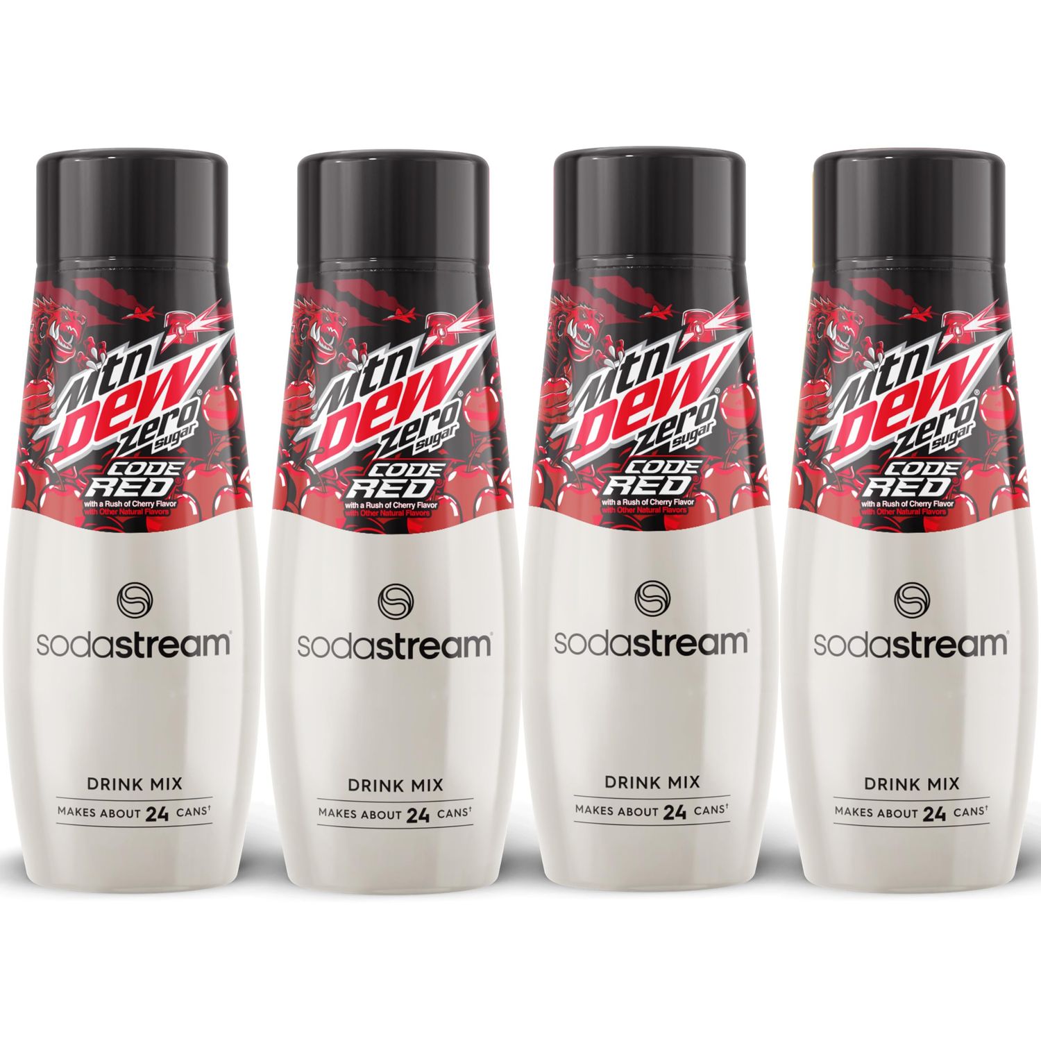 SodaStream MTN Dew Code Red Zero Sugar Drink Mix (440ml, Pack of 4)